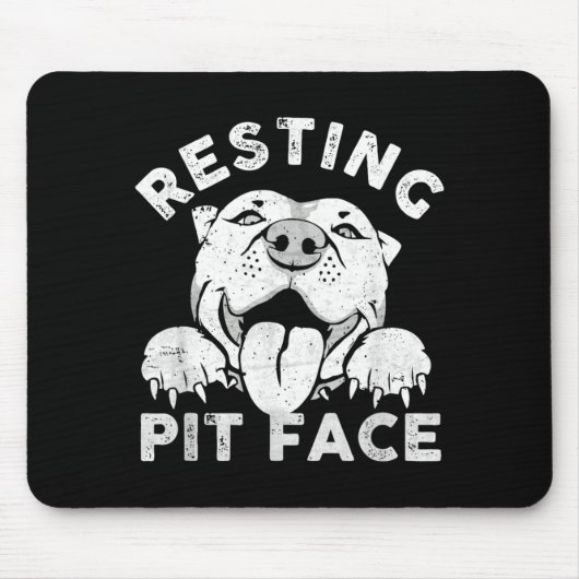 Pitbull-Hund ruht Pit-Gesicht sarkastischer Humor Mousepad (Vorne)