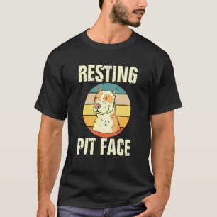 Pitbull-Hund ruht Pit-Gesicht Vintage Retro-Hund T-Shirt
