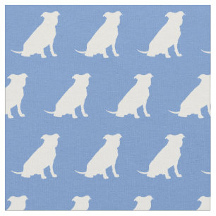 Pitbull Hund Silhouette Pet Pit Bull Light Blue Stoff