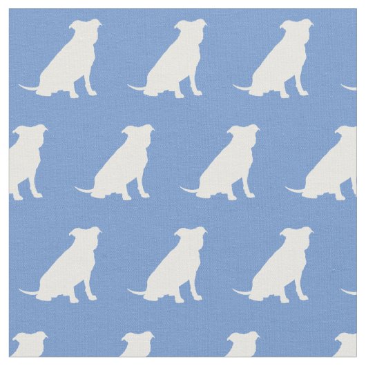 Pitbull Hund Silhouette Pet Pit Bull Light Blue Stoff (Nahaufnahme)
