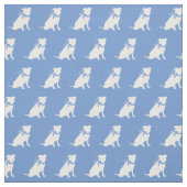 Pitbull Hund Silhouette Pet Pit Bull Light Blue Stoff (Muster)