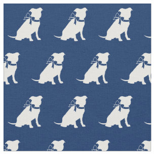 Pitbull Hund Silhouette Pet Pit Bull Navy Blue Stoff
