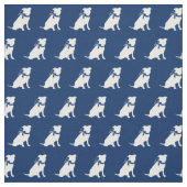 Pitbull Hund Silhouette Pet Pit Bull Navy Blue Stoff (Muster)