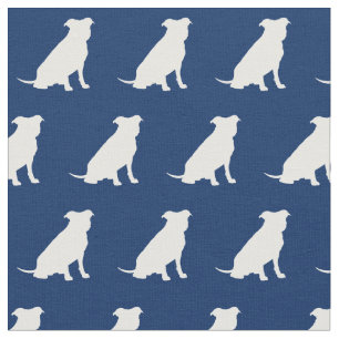 Pitbull Hund Silhouette Pet Pit Bull Navy Blue Stoff