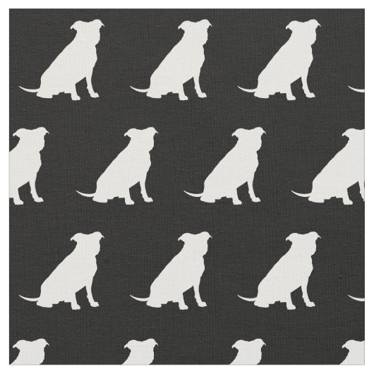 Pitbull Hund Silhouette Pit Bull Stoff (Nahaufnahme)
