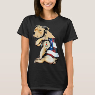 Pitbull Hund Tattoo I Liebe Vater Perfekt T-Shirt