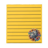 Pitbull Hund umgeben von blühenden Sonnenblumen Notizblock (Vorderseite)