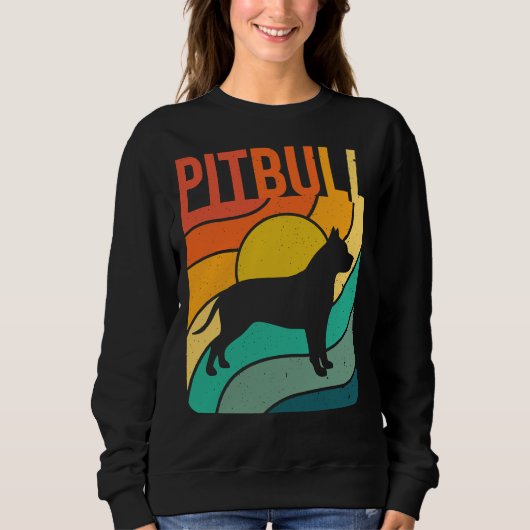 Pitbull Hund Vintages Tier Lover Sweatshirt (Vorderseite)