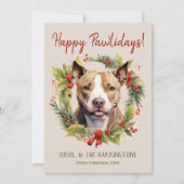Pitbull Hund Weihnachten glücklich Pawlidays Urlau (Vorderseite)