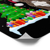 Pitbull Hund Weihnachtsbaum Lichter Weihnachten Pi Poster (Ecke)