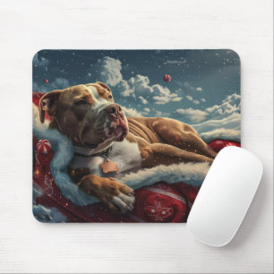 Pitbull-Hund Weihnachtsfest Mousepad