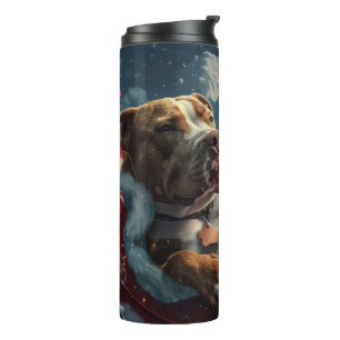 Pitbull-Hund Weihnachtsfest Thermosbecher