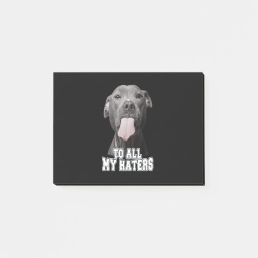 Pitbull Hund zu all meinen Hasen Post-it Klebezettel (Vorderseite)