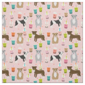 Pitbull-Hunde Kawaii-Blase Tee Pink Stoff (Muster)