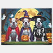 Pitbull-Hunde Kürbis Halloween Lustig Magnet (Vorderseite)