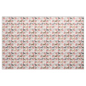 Pitbull Hunde rosa Blüten Stoff (Fat Quarter (45,7 x 55,9 cm))