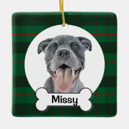 Pitbull-Hunde-Schmuck, blauer Staffy-Schmuck Keramikornament
