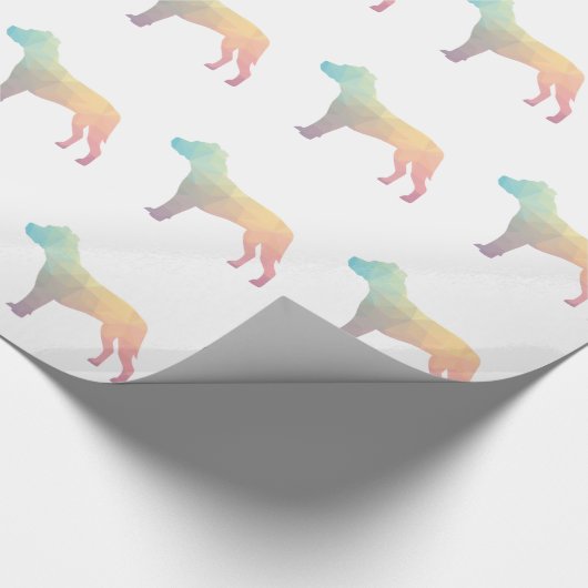 Pitbull Hunde Silhouette Geometrische Pastell Geschenkpapier (Ecke)