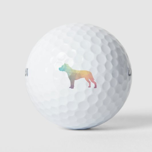 Pitbull Hunde Silhouette Geometrische Pastell Golfball (Vorderseite)