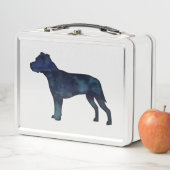 Pitbull Hunde Silhouette Schwarzes Wasser Metall Brotdose (Beispiel)