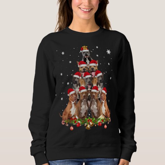 Pitbull Hunde Trewein Weihnachten Weihnachten Weih Sweatshirt (Vorderseite)