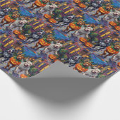 Pitbull Hunde Trick-oder-Treating Halloween-Kostüm Geschenkpapier (Ecke)