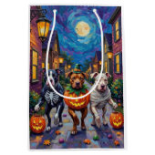 Pitbull Hunde Trick-oder-Treating Halloween-Kostüm Mittlere Geschenktüte (Vorderseite)