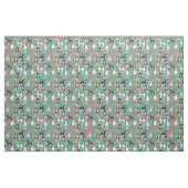 Pitbull-Hunde Vintage Blumen Türkis Stoff (Fat Quarter (45,7 x 55,9 cm))