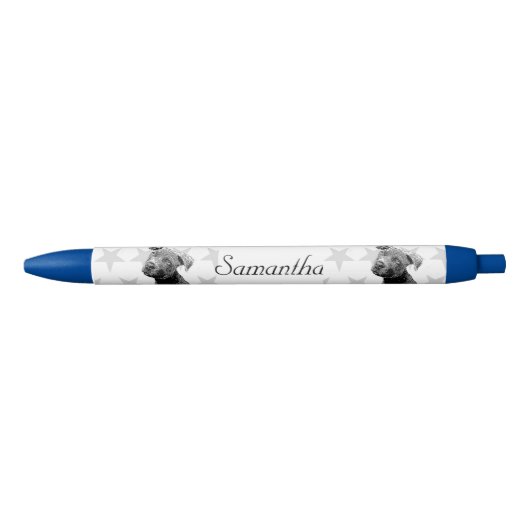 Pitbull Hundeblauer personalisierter Stift (Vorderseite)