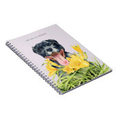 Pitbull HundeBlumen-GartenWatercolor | addieren Notizblock (Rechte Seite)