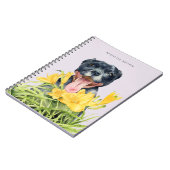 Pitbull HundeBlumen-GartenWatercolor | addieren Notizblock (Linke Seite)