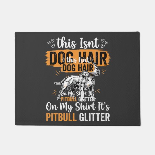 Pitbull-Hundehaar Glitter Lustiger Hund Fußmatte (Vorderseite)