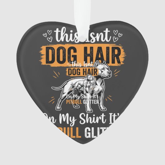 Pitbull-Hundehaar Glitter Lustiger Hund Ornament (Vorderseite)