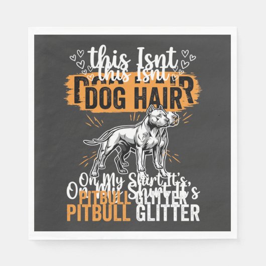 Pitbull-Hundehaar Glitter Lustiger Hund Serviette (Vorderseite)