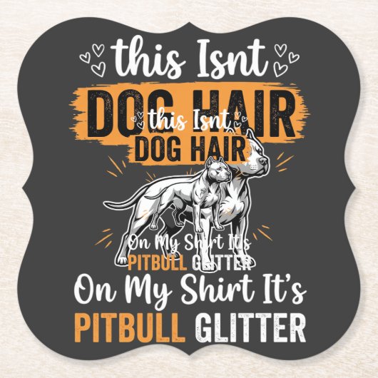 Pitbull-Hundehaar Glitter Lustiger Hund Untersetzer (Vorderseite)