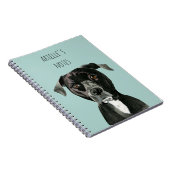 Pitbull-Hundemalerei "erwägend" Notizblock (Rechte Seite)