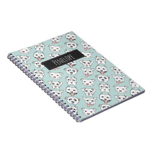 Pitbull-Hundemuster | addieren Ihren Namen Notizblock (Rechte Seite)