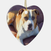 Pitbull Hundeverzierung Keramikornament (Rechts)