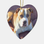 Pitbull Hundeverzierung Keramikornament (Links)