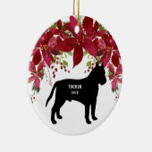 Pitbull-Hundeweihnachtsbaum-Verzierung Keramik Ornament (Rechts)