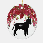Pitbull-Hundeweihnachtsbaum-Verzierung Keramik Ornament (Links)