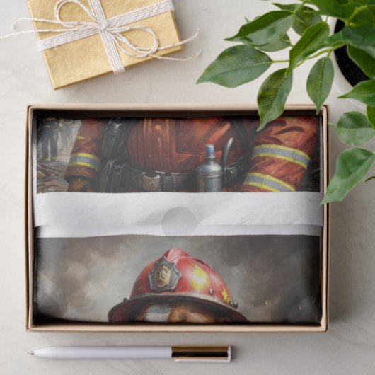 Pitbull Hundezüchtung als Feuerwehrmann Seidenpapier (Geschenk)