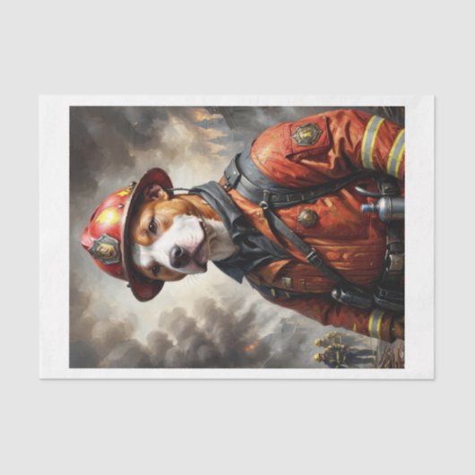 Pitbull Hundezüchtung als Feuerwehrmann Seidenpapier (Vorderseite)
