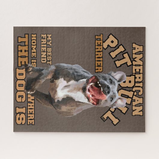 Pitbull - I Liebe Hunde Puzzle (Horizontal)