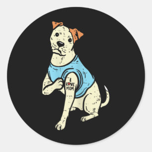 Pitbull I Liebe Mama Tattoo Pittie Dog Lover Eigen Runder Aufkleber
