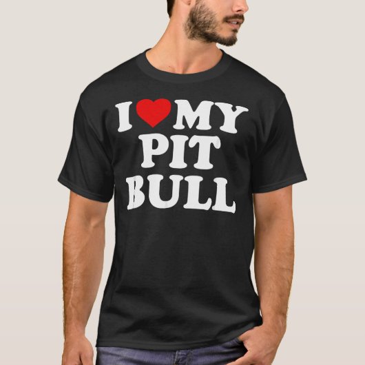 Pitbull I Liebe mein Pit Bull mit Herz T-Shirt (Vorderseite)