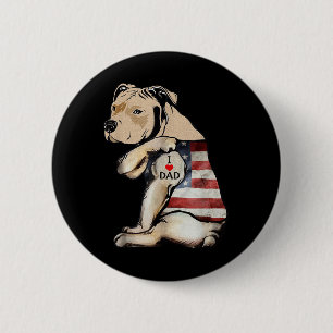 Pitbull I Liebe Vater Tattoo Vathers Day Button