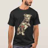 Pitbull I Love Dad Pit Bullerrier Pettie Dog Owner T-Shirt (Vorderseite)