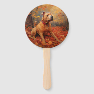 Pitbull im Herbst Leaves Fall Inspiriert Fächer