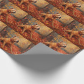 Pitbull im Herbst Leaves Fall Inspiriert Geschenkpapier (Ecke)